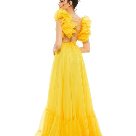 Mac Duggal 67911 Size 8 RUFFLE TIERED CUT-OUT CHIFFON GOWN - Picture 2 of 7